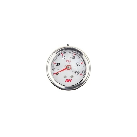 Red Horse Performance LIQUID FILLED FUEL PRESSURE GUAGE - 1/8" NPT INLET - 100PSI - WHITE W/ 5001-100-1